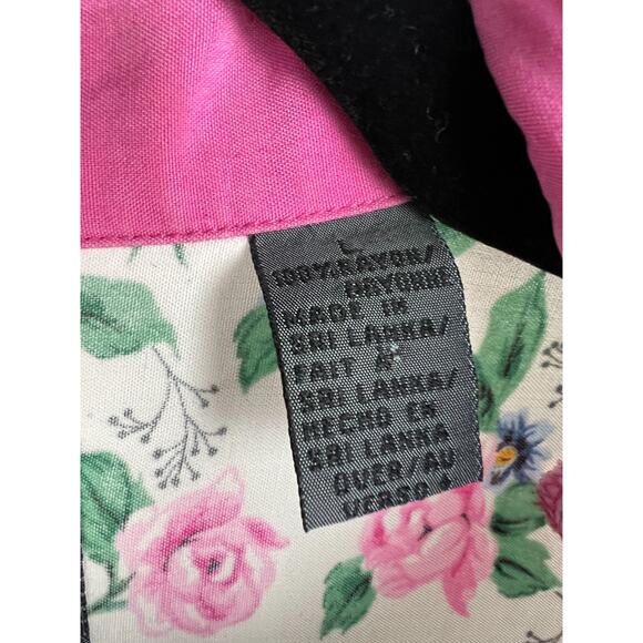 Vintage Lizwear Pink Shirt Floral Print Button Down Cottagecore Rodeo Large - Picture 3 of 8